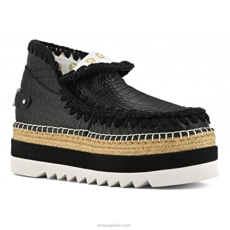 mujer cuero especial esquimal yute Mou NN6RX211 negro