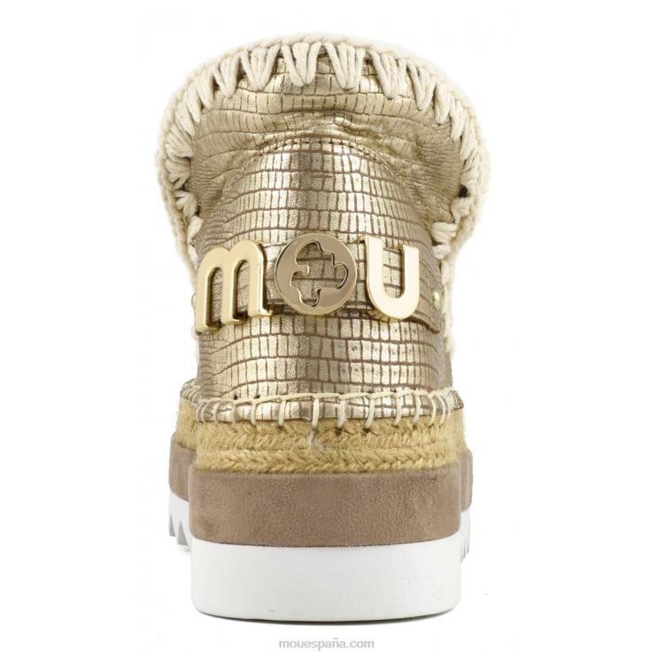 mujer cuero especial esquimal yute Mou NN6RX214 lagarto metalico dorado