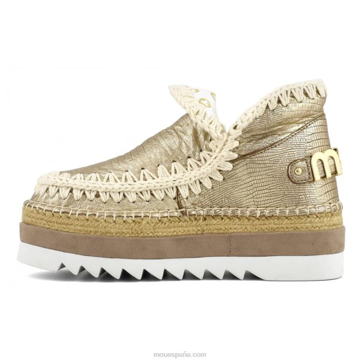 mujer cuero especial esquimal yute Mou NN6RX214 lagarto metalico dorado