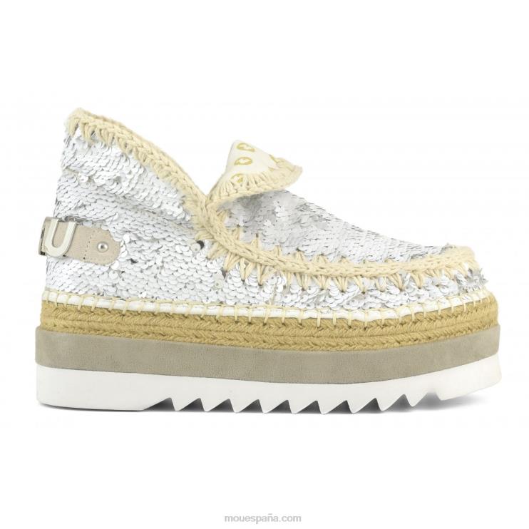 mujer lentejuelas de yute esquimal Mou NN6RX218 lentejuelas blanco-plata