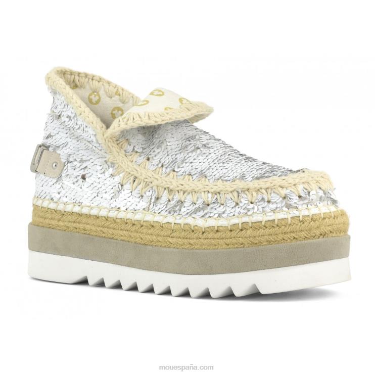 mujer lentejuelas de yute esquimal Mou NN6RX218 lentejuelas blanco-plata