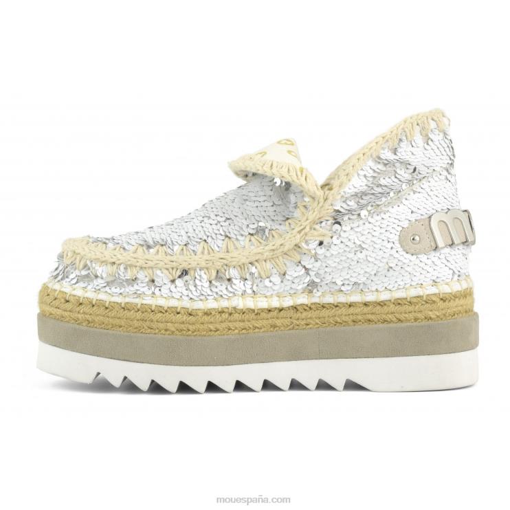 mujer lentejuelas de yute esquimal Mou NN6RX218 lentejuelas blanco-plata