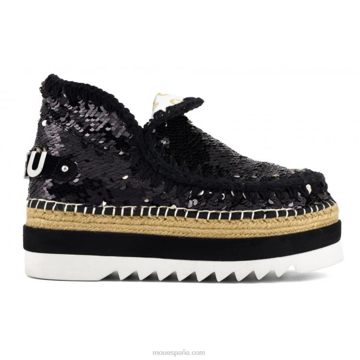 mujer lentejuelas de yute esquimal Mou NN6RX219 lentejuelas negro