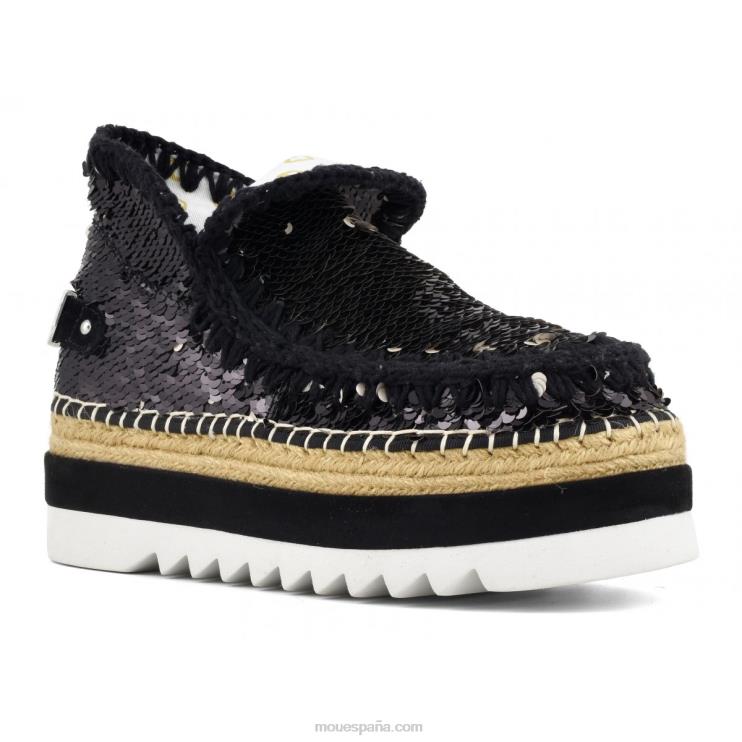 mujer lentejuelas de yute esquimal Mou NN6RX219 lentejuelas negro