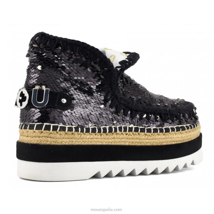 mujer lentejuelas de yute esquimal Mou NN6RX219 lentejuelas negro