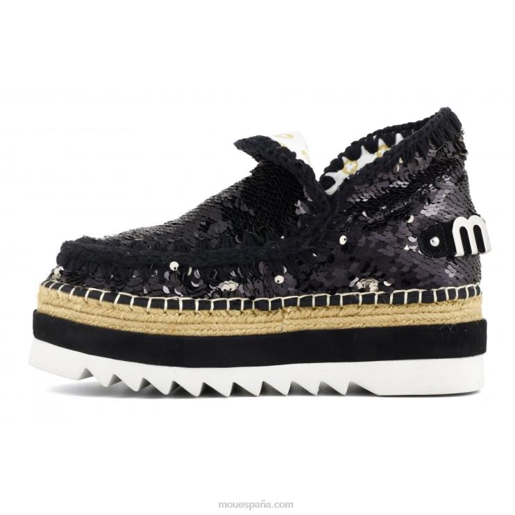 mujer lentejuelas de yute esquimal Mou NN6RX219 lentejuelas negro