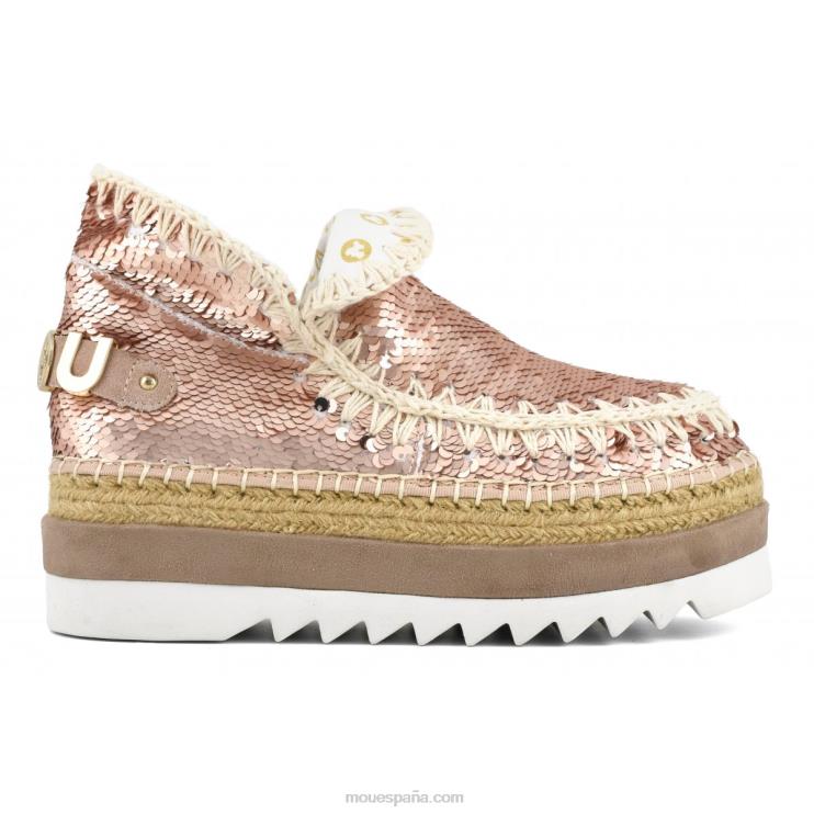 mujer lentejuelas de yute esquimal Mou NN6RX220 lentejuelas oro rosa - logo oro