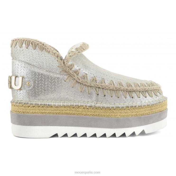 mujer microglitter perforado de yute esquimal Mou NN6RX216 gris elefante con micropurpurina