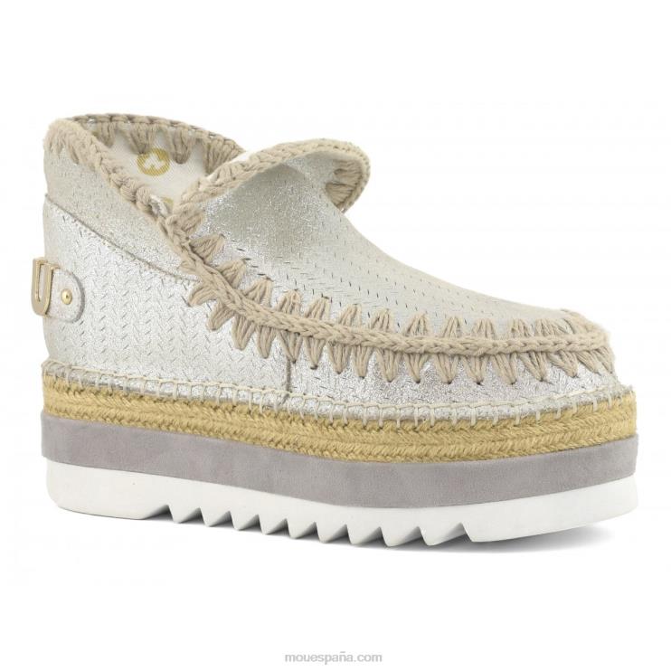 mujer microglitter perforado de yute esquimal Mou NN6RX216 gris elefante con micropurpurina