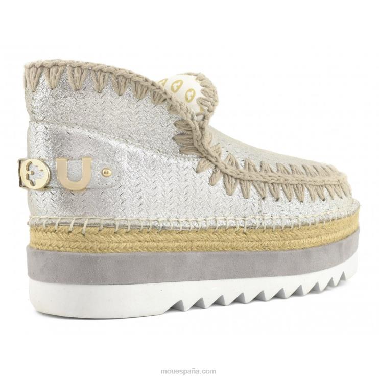 mujer microglitter perforado de yute esquimal Mou NN6RX216 gris elefante con micropurpurina