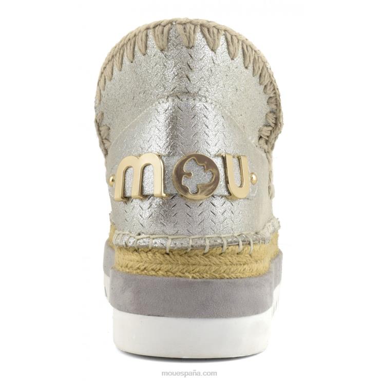 mujer microglitter perforado de yute esquimal Mou NN6RX216 gris elefante con micropurpurina