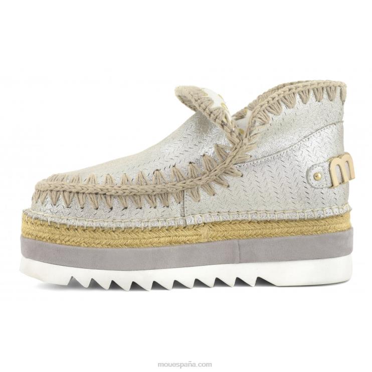 mujer microglitter perforado de yute esquimal Mou NN6RX216 gris elefante con micropurpurina