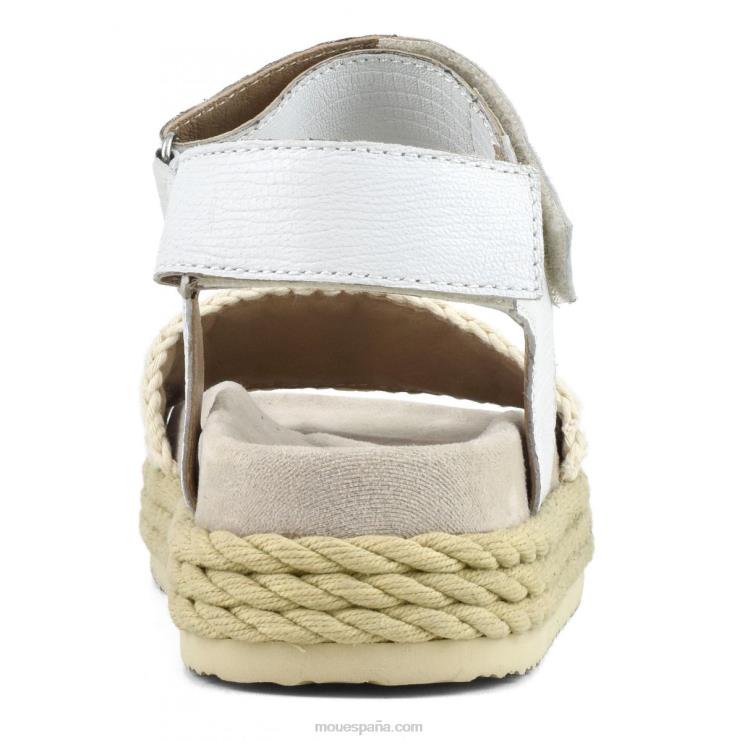 mujer correa de sandalia de cuerda bio Mou NN6RX136 lagarto blanco