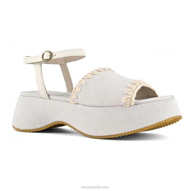 mujer correa de tobillo gruesa Mou NN6RX148 bianco sporco