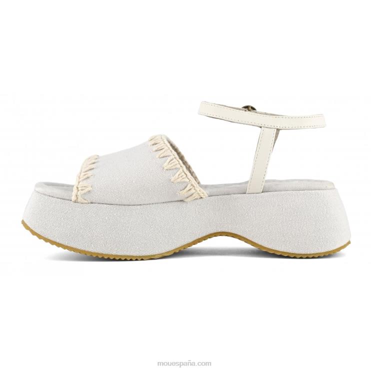 mujer correa de tobillo gruesa Mou NN6RX148 bianco sporco