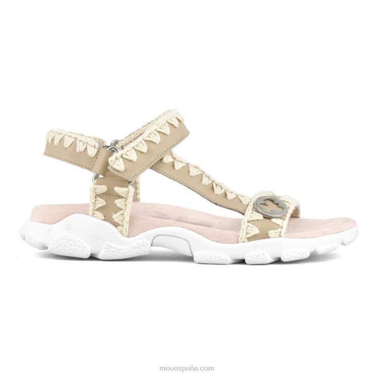 mujer correa trasera de sandalia deportiva Mou NN6RX197 arena