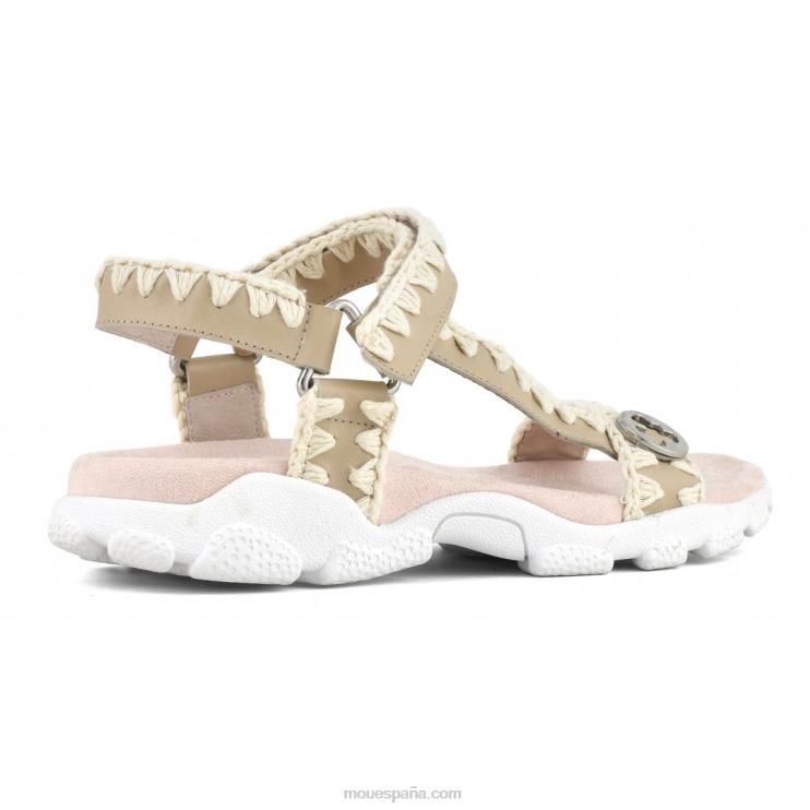 mujer correa trasera de sandalia deportiva Mou NN6RX197 arena