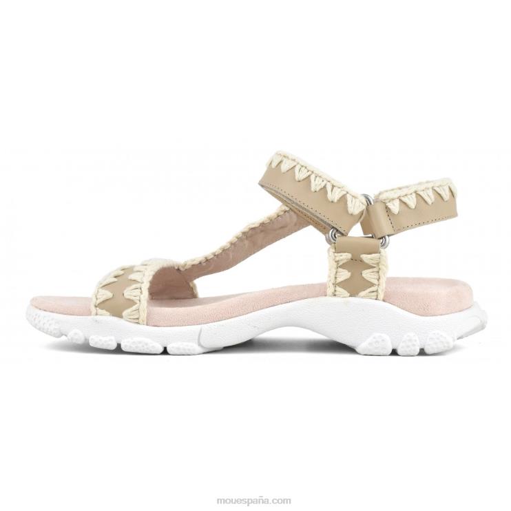 mujer correa trasera de sandalia deportiva Mou NN6RX197 arena