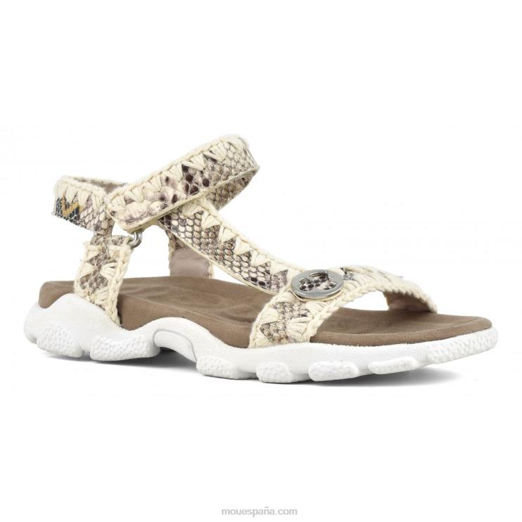 mujer correa trasera de sandalia deportiva Mou NN6RX200 serpiente de roca