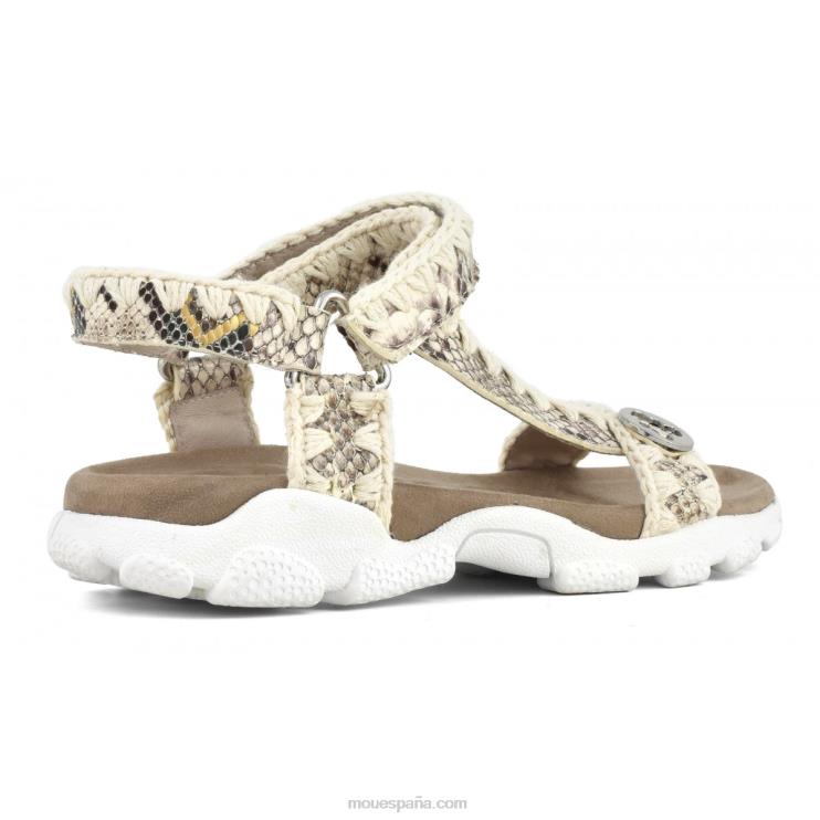 mujer correa trasera de sandalia deportiva Mou NN6RX200 serpiente de roca