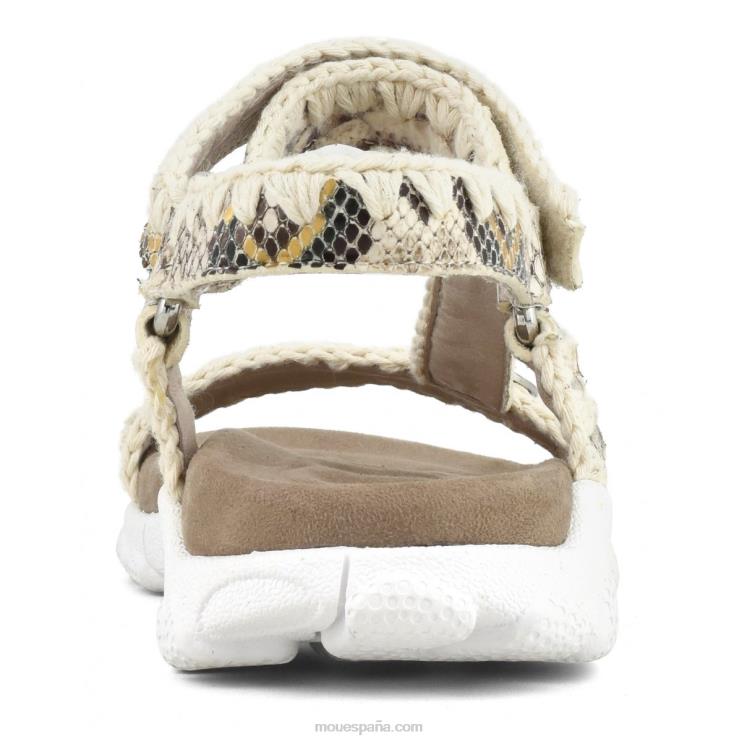 mujer correa trasera de sandalia deportiva Mou NN6RX200 serpiente de roca