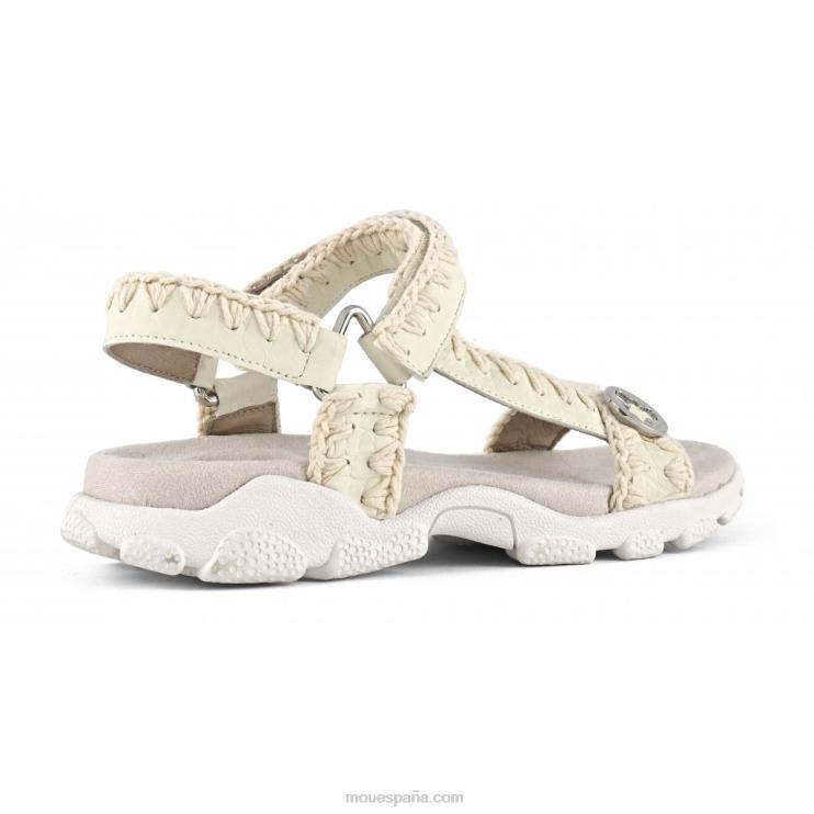 mujer correa trasera de sandalia deportiva Mou NN6RX203 blanco