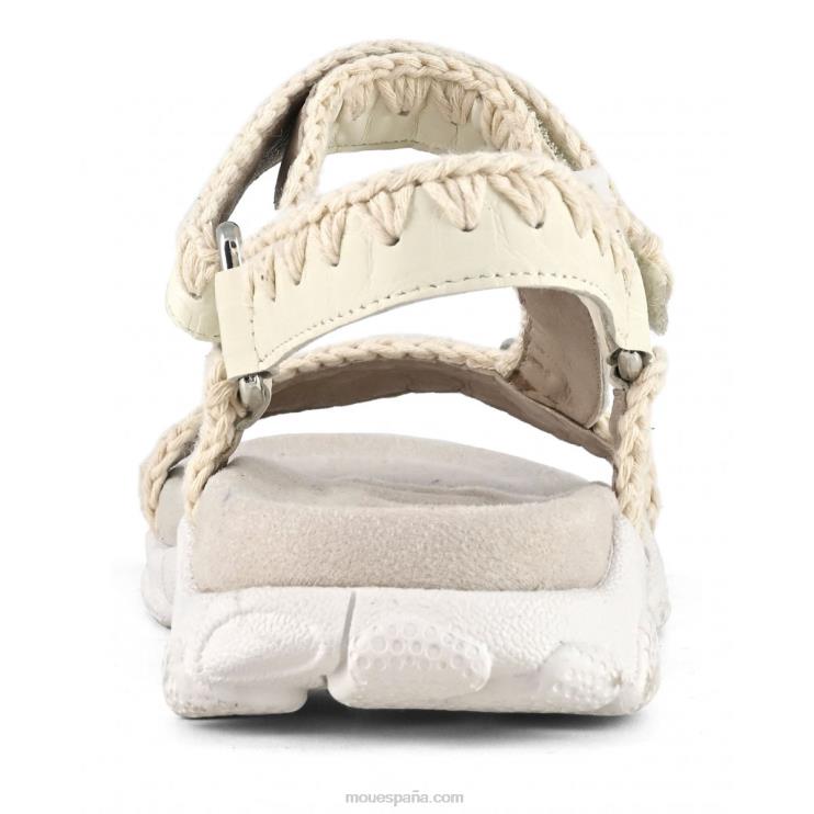 mujer correa trasera de sandalia deportiva Mou NN6RX203 blanco