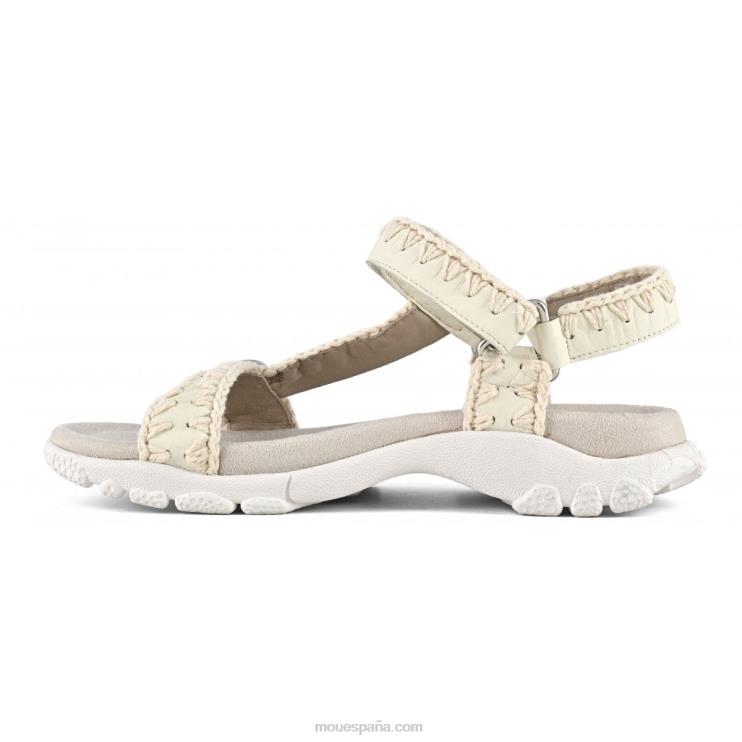 mujer correa trasera de sandalia deportiva Mou NN6RX203 blanco