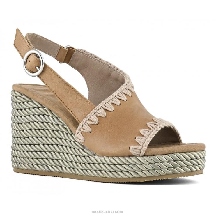 mujer cuña de cuerda Mou NN6RX204 Cuoio