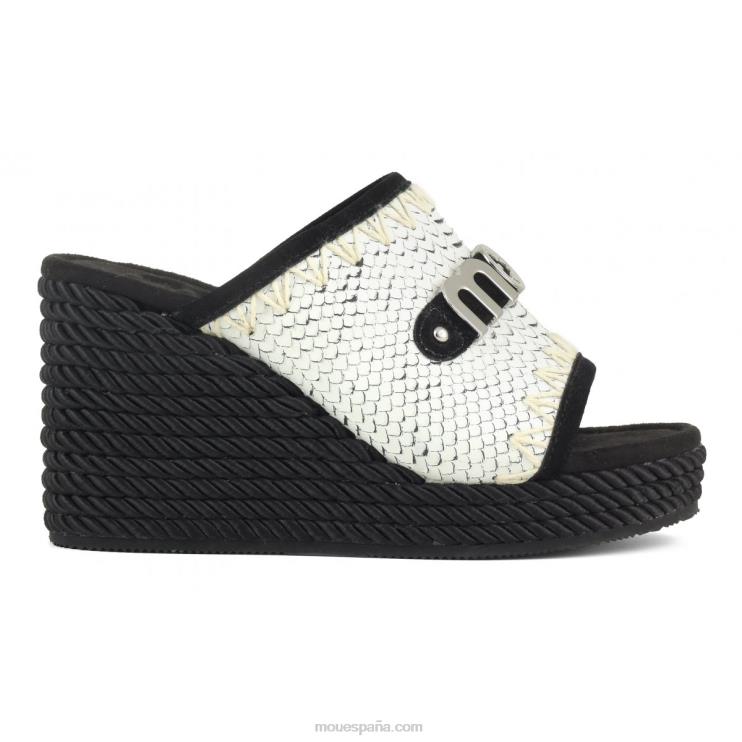 mujer cuña de cuerda Mou NN6RX206 blanco