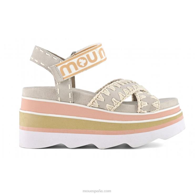 mujer cuña de eva entrecruzada Mou NN6RX174 tiza