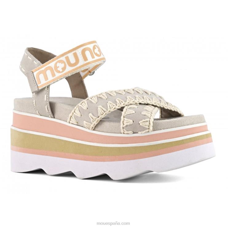 mujer cuña de eva entrecruzada Mou NN6RX174 tiza