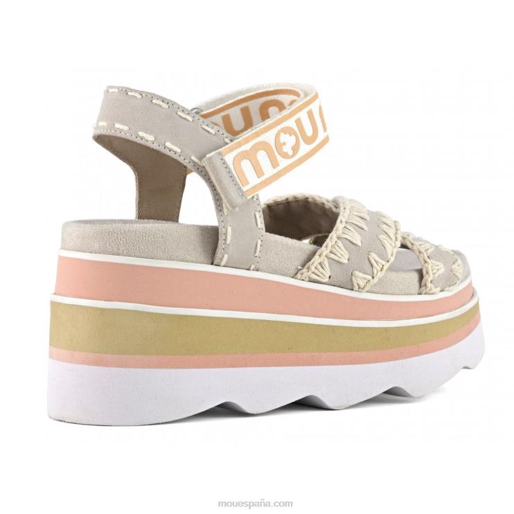 mujer cuña de eva entrecruzada Mou NN6RX174 tiza