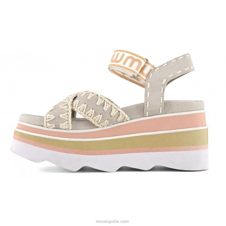 mujer cuña de eva entrecruzada Mou NN6RX174 tiza