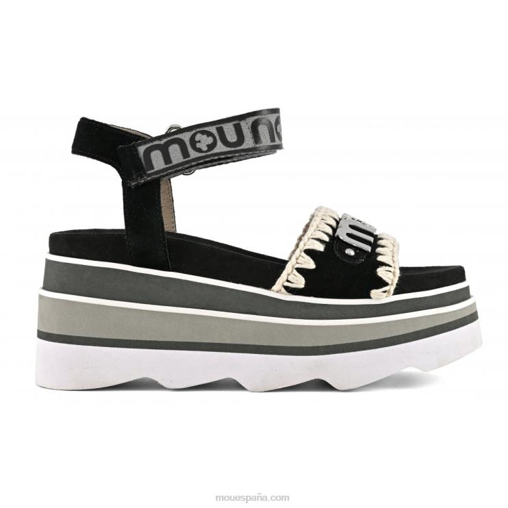 mujer cuña eva Mou NN6RX171 negro