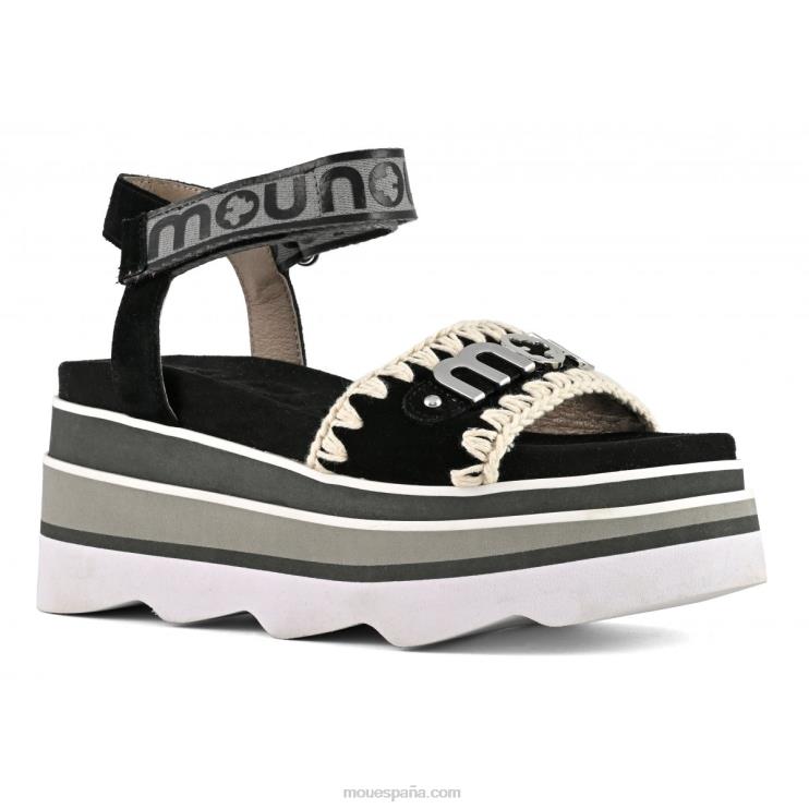 mujer cuña eva Mou NN6RX171 negro