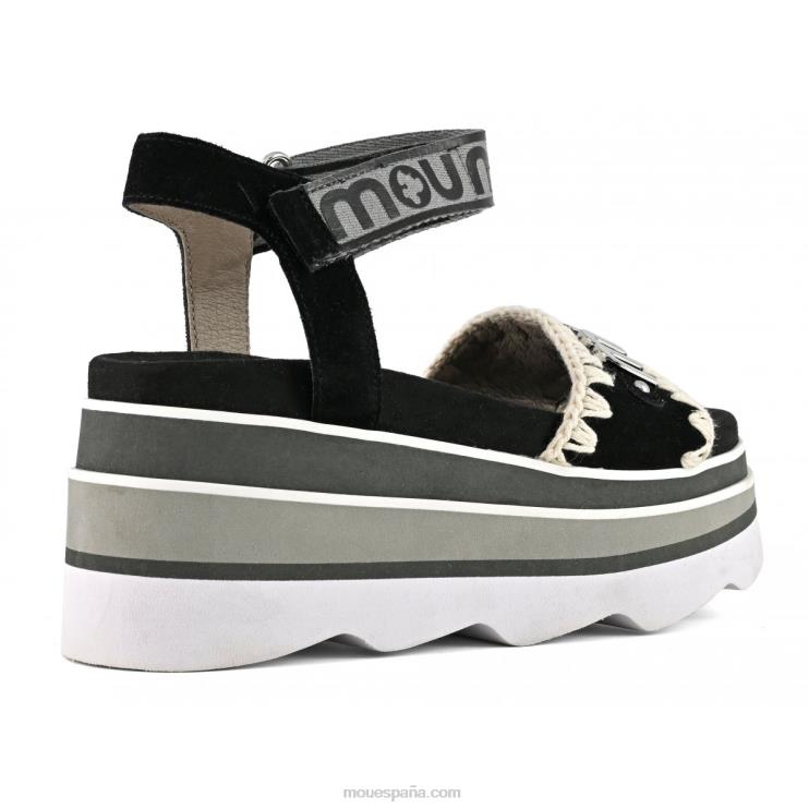 mujer cuña eva Mou NN6RX171 negro