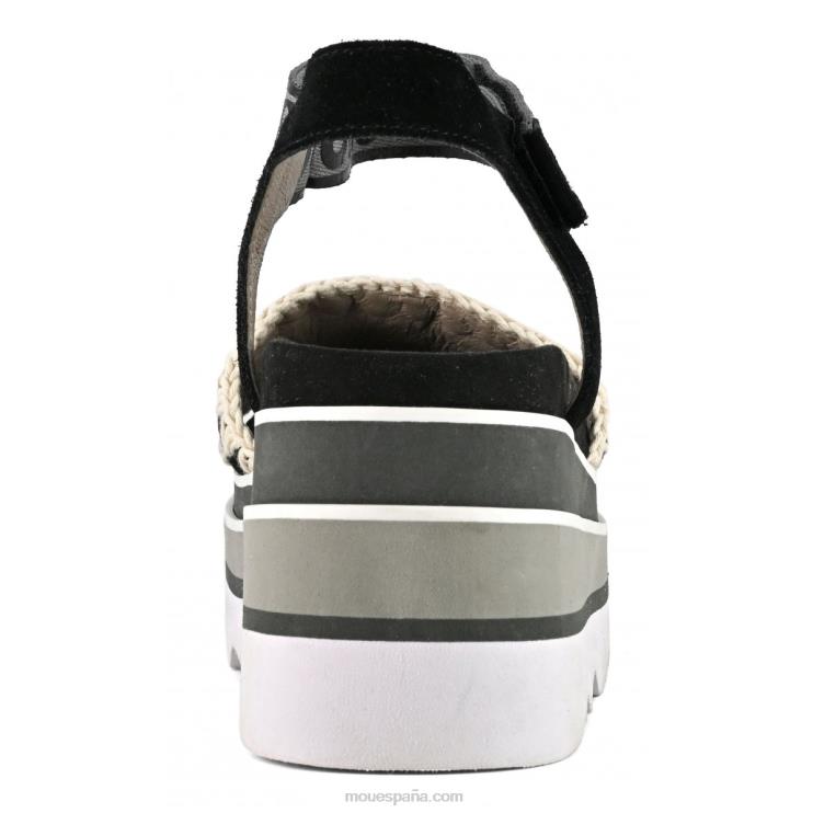 mujer cuña eva Mou NN6RX171 negro