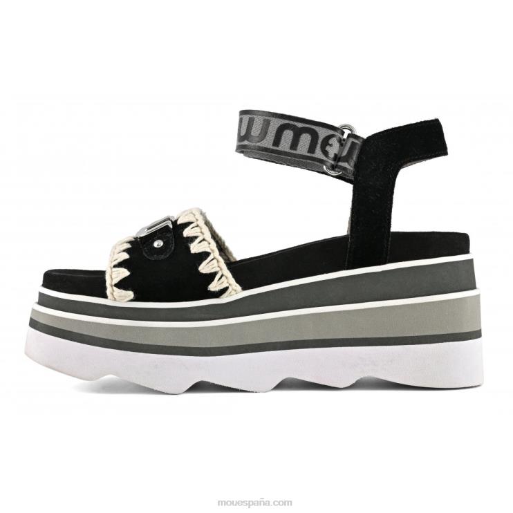 mujer cuña eva Mou NN6RX171 negro