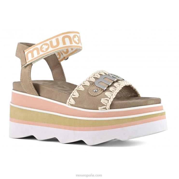 mujer cuña eva Mou NN6RX172 arena rosa (fundente)