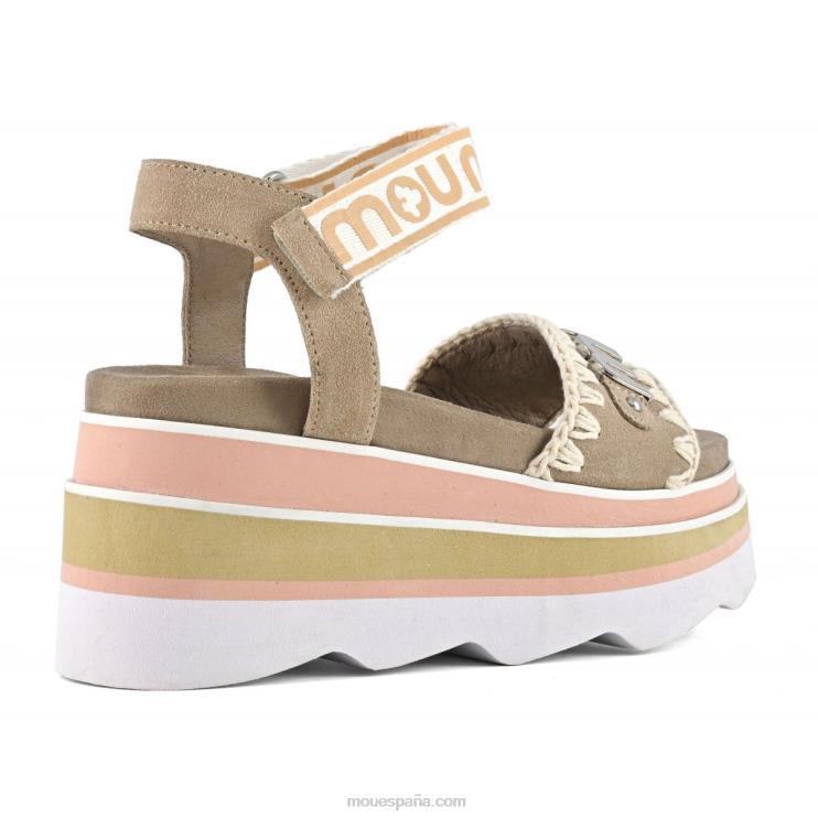 mujer cuña eva Mou NN6RX172 arena rosa (fundente)