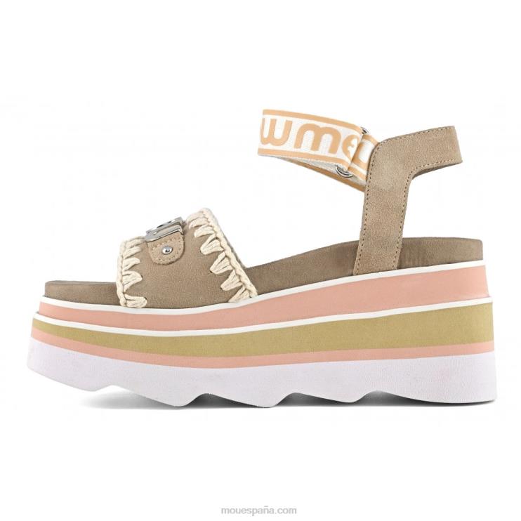 mujer cuña eva Mou NN6RX172 arena rosa (fundente)