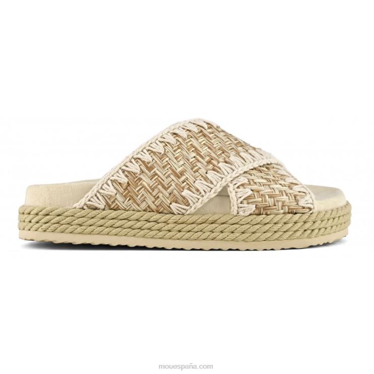 mujer cuerda bio sandalia textil criss cross Mou NN6RX128 natural