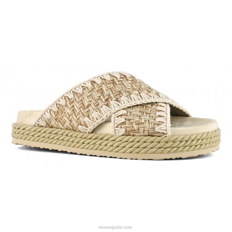 mujer cuerda bio sandalia textil criss cross Mou NN6RX128 natural