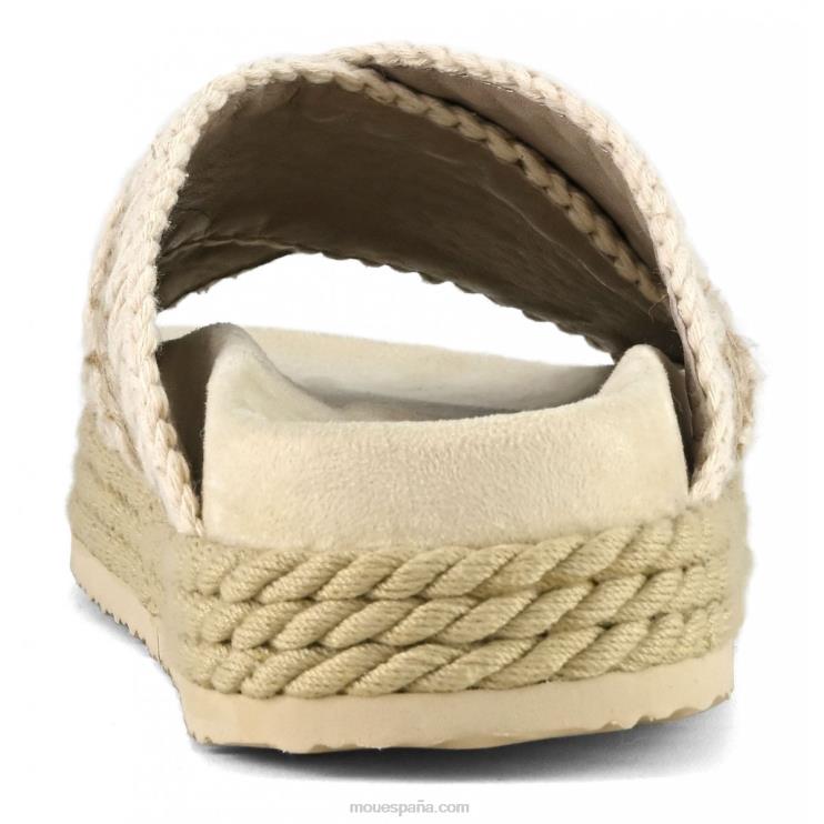 mujer cuerda bio sandalia textil criss cross Mou NN6RX128 natural