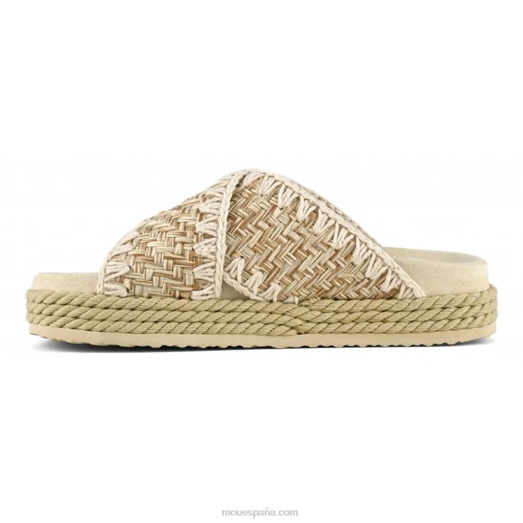 mujer cuerda bio sandalia textil criss cross Mou NN6RX128 natural
