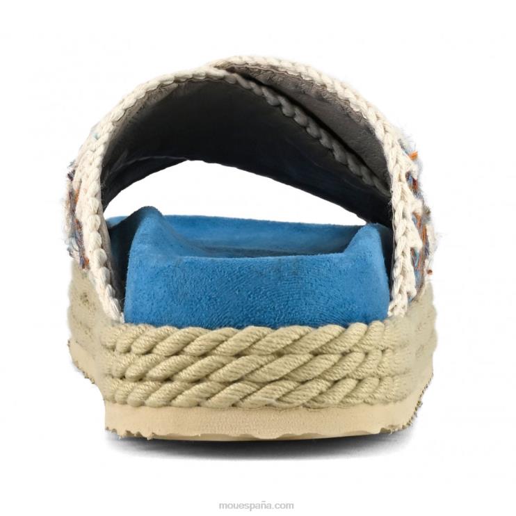 mujer cuerda bio sandalia textil criss cross Mou NN6RX129 multicolor