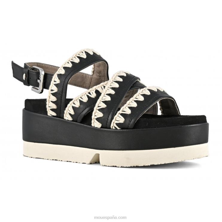 mujer forma plana japonesa Mou NN6RX183 blanco negro