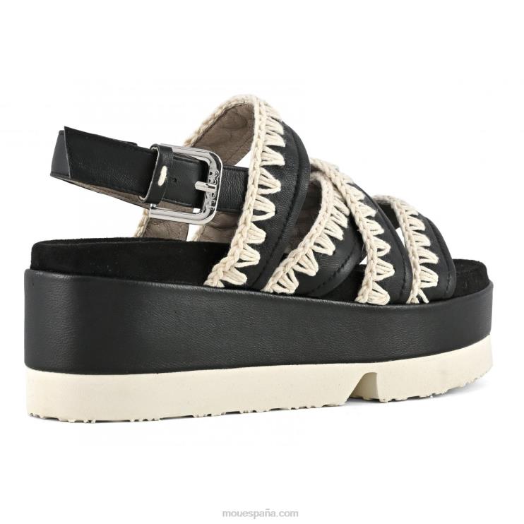 mujer forma plana japonesa Mou NN6RX183 blanco negro