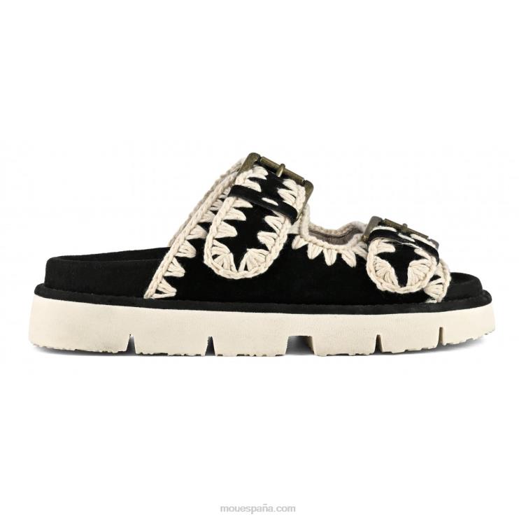 mujer nueva bio con hebillas Mou NN6RX121 blanco negro